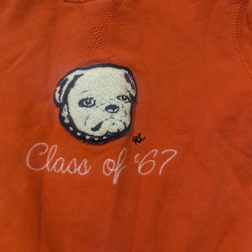 Ralph Lauren Kids Orange 'Class of 67' Puppy Sweatshirt